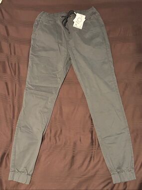 Men's Drawstring Jogger Pants in Gray